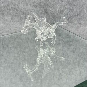 Hand Blown Clear Glass Dragon Figurine Miniature Fantasy Art Decor Collectible